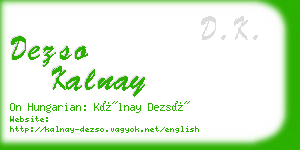 dezso kalnay business card